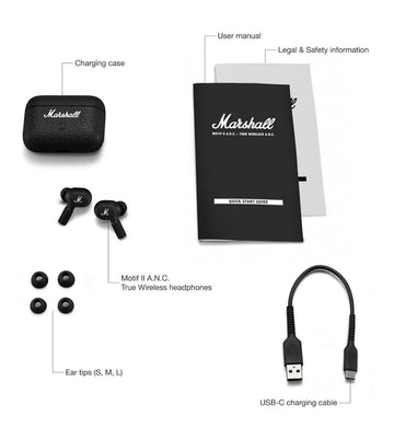 Marshall Motif ANC Earbuds – Noise Cancellation & 30H Playtime